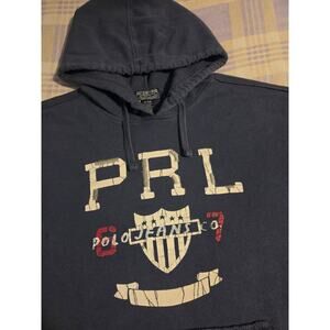 Ralph Lauren Hoodie Mens XL Blue Polo Jeans Graphic Pullover Sweatshirt Top USA